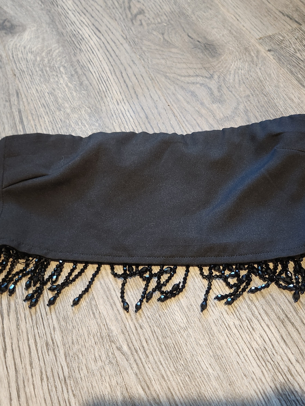 Black Beaded Fringe Women's Top